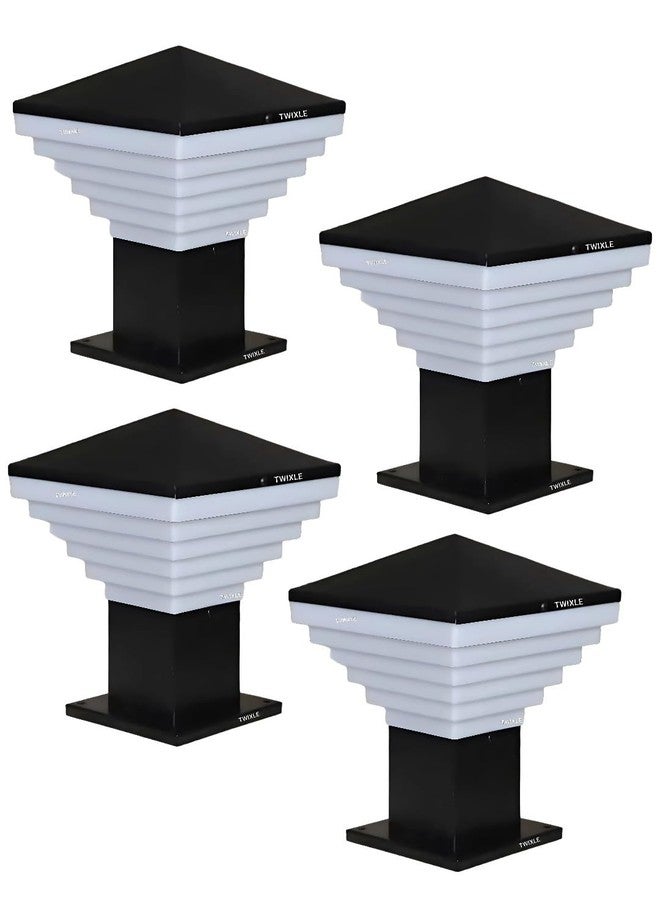 twixle Black gate Light for Home gate/gate lamp/gate Lamps for Outdoor Waterproof/gate Light/gate Pillar Lights for Outdoor for Stairs, Boundries, Pillar, Garden (Bulb Not Included) (Pack of 4) - Image 1